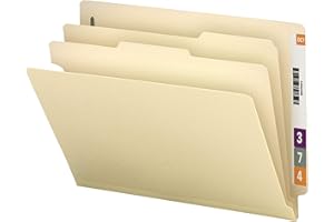 Smead End Tab Classification File Folder, 2 Dividers, 2" Expansion, Letter Size, Manila, 10 per Box (26835)
