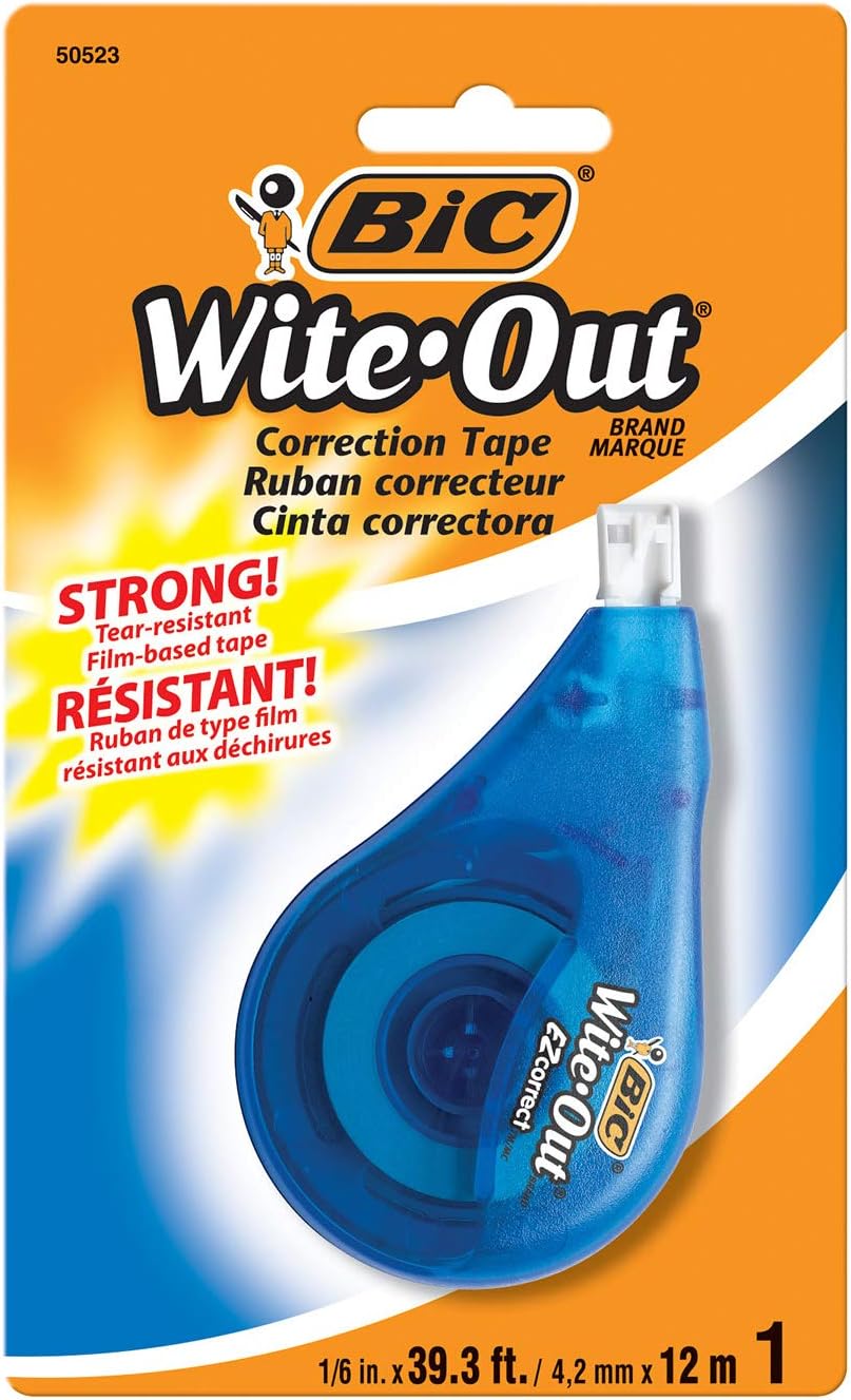 Bic Wite Out Correction Tape, 1 Tape : White Out Tape : Office Products