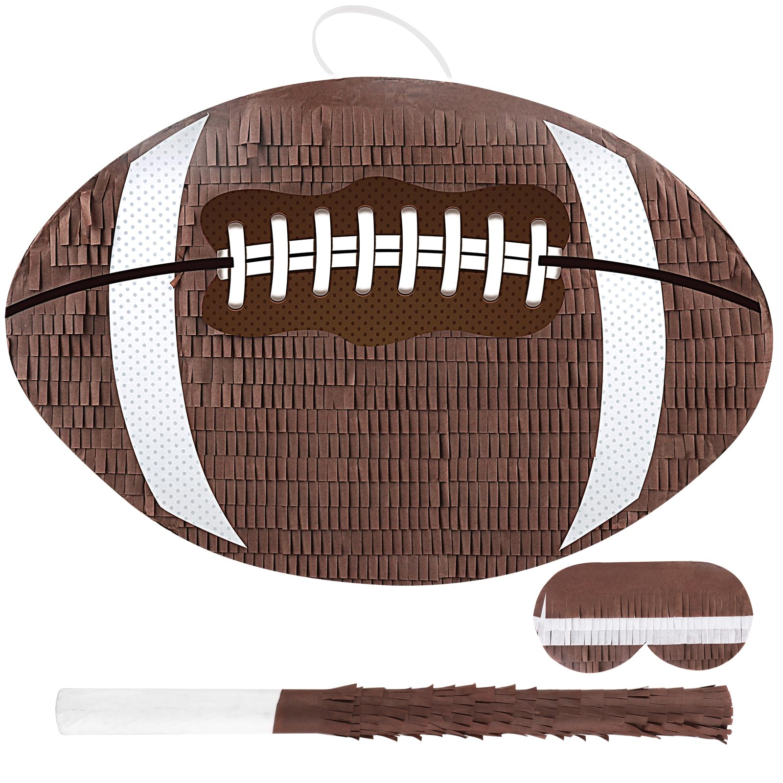 Football Pinata with Pinata Stick & Hanging Football Party Decorations Football Games for Boys 8-12 Kids Football Toys Sport Themed Birthday Party Supplies