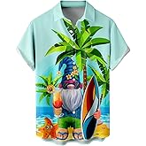 WRITKC Hawaiian Shirts for Men Loose Short Sleeve Mens Beach Shirts Resort Casual Shirts