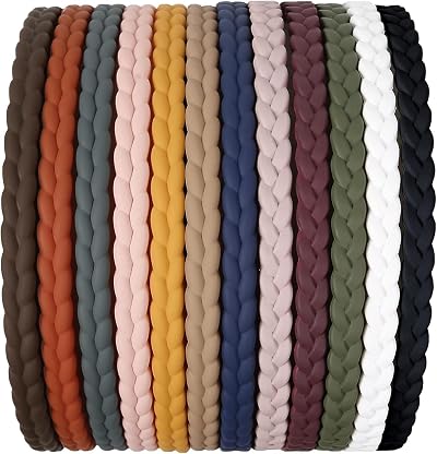 WACURRENTHYD 7mm Thin Plastic Headbands for Women Girls Teens 12 Colors