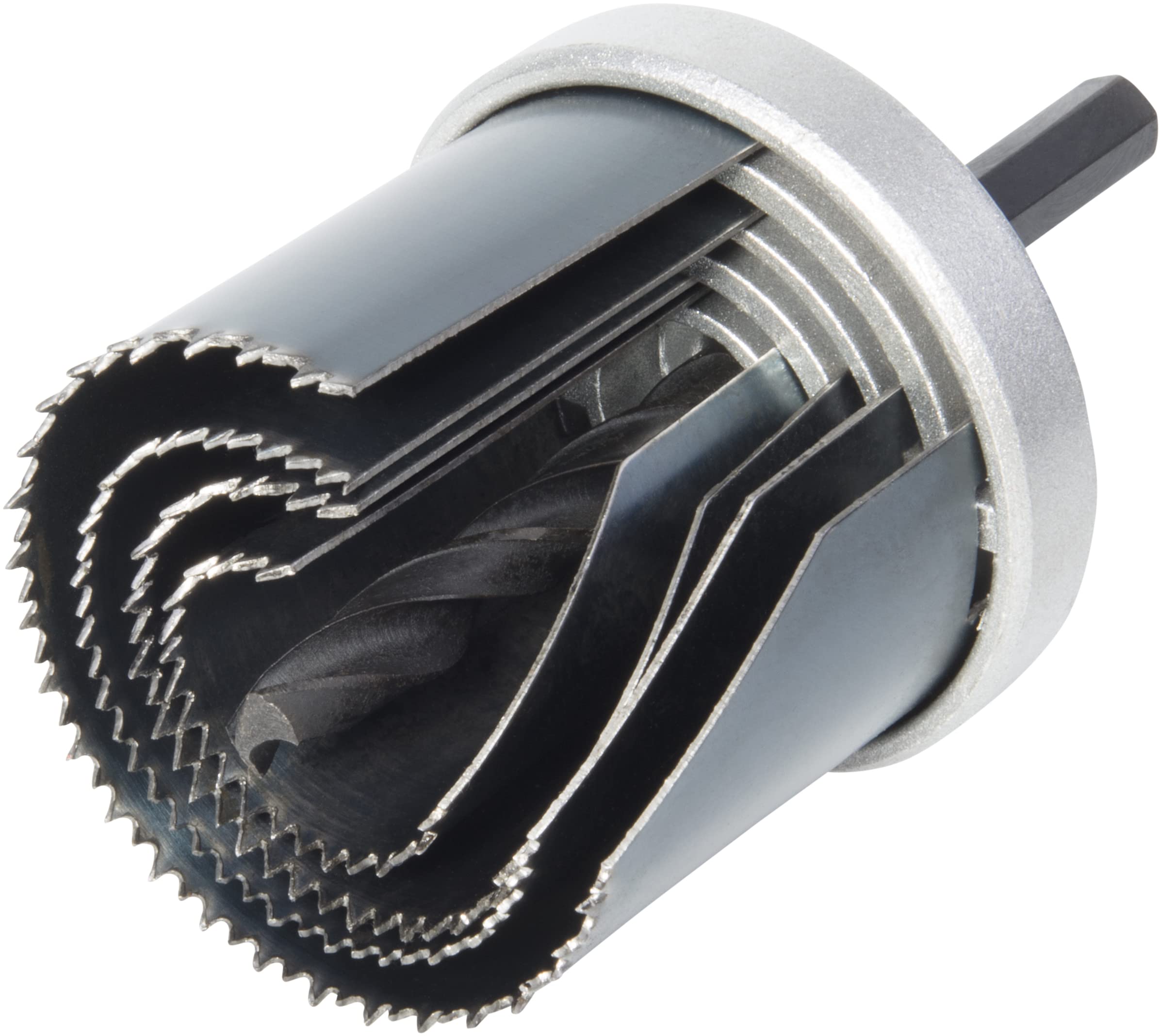 wolfcraft Hole Saw for Plumbing Installations, Ø 25-53 mm I 8917000 I Saw with 4 quick-change blades, Ø 25-53 mm, cutting depth 33 mm