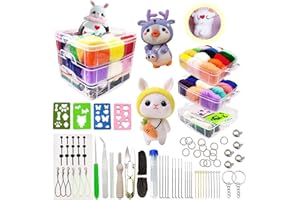 Joyeee Needle Felting Kit, 36 Colors Wool Roving for Felting Wool Needle, Storage Box Needle Felting Starter Kit for DIY Need