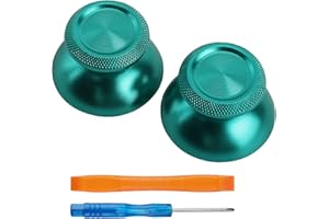 TOMSIN Metal Thumbsticks Replacement Kit for PS5 Controller – Aluminum Joysticks Accessories Compatible with PlayStation 5 DS Controller (Green)