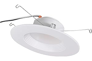 LEDVANCE Sylvania 5"/6" RT Recessed LED Downlight with Integrated Trim, 10.5W=75W, Dimmable, 900 Lumens, 3000K, White - 1 Pack (40633)