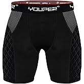 Youper Adult Elite Compression Padded Sliding Shorts w/Cup Pocket for Baseball, Football