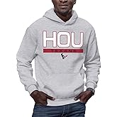 Hybrid Sports NFL - Houston Texans - City Block - Men's and Women's Pullover Hooded Fleece Sweatshirt - Size 2 X-Large - Houston Texans - Athletic Heather