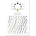 2025 Moon Phase Calendar (SHIPS FLAT) - Hangable Gold Lunar Wall Poster - Great as a Unique Gift, Moon Tracking, Wall Décor & Art, Astrology Decorations - A Celestial Calendar - by Thankful Greetings