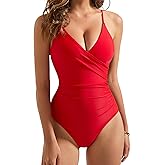 SUUKSESS Women Sexy Wrap Push Up One Piece Swimsuit Tummy Control Bathing Suit