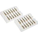 AmazonBasics 24k Gold Connector Banana Plugs - 24-Pack (12 Red, 12 Black)