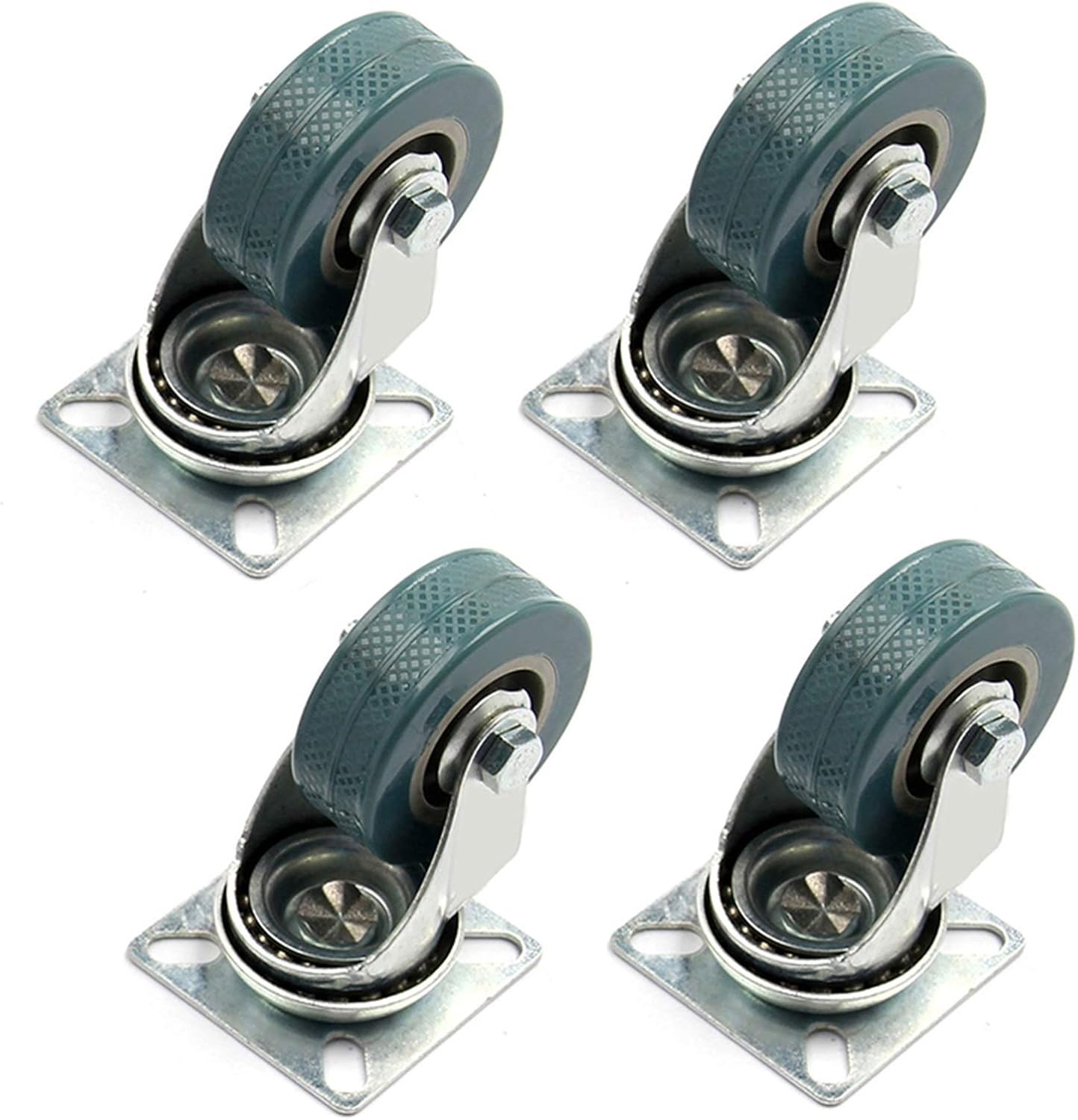 Caster Wheels Replacement 3 Inch Gray PVC Flat Caster Plastic Wheels