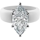 Rinfit Silicone Ring with Stone - Marquise Cut Cubic Zirconia Solitaire Engagement Ring for Women - Rubber Wedding Bands - Patent Pending
