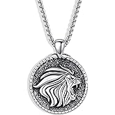 YAFEINI 925 Sterling Sliver Vintage Lion Necklace King Pendant For Women Lion Medal Animal Jewelry Presents With Box