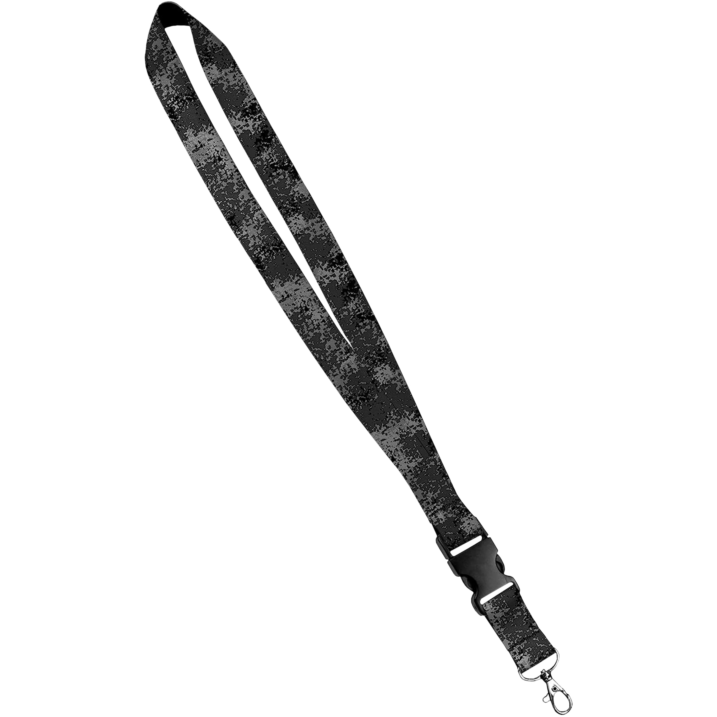 Moose Pet Wear Printed Lanyard - Satin Keyring with Side Buckle and Snap Button ID Badge Holder 3/4" Digi Cam Dark