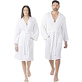 Comfy Cubs 100% Cotton Muslin Bathrobe - 4-Layer Absorbent Robe with Pockets & Belt for Bath, Spa, or Lounging