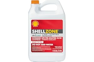 SHELL OIL ShellZone Dex-Cool Extended Life ELC Antifreeze + Coolant, Pre-Diluted 50/50 (1 Gallon, Single Pack)