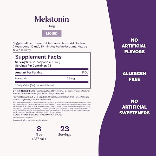 NATROL LIQUID MELATONIN 2.5 MG, ADULT MELATONIN SUPPLEMENT TO FALL ASLEEP FASTER AND STAY ASLEEP LONGER, WAKE UP REFRESHED, 8 FL OZ BERRY-FLAVORED LIQUID, UP TO A 23 DAY SUPPLY