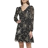 Kensie Womens Balloon Sleeve Ruffle Hem Mini Dress