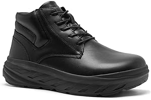 ORTHOCOMFOOT Men's Orthopedic Diabetic Winter Mid Boots: Wide Toe Box Dress Comfortable Arch Support Plantar Fasciitis Leather Oxfords Shoes, Casual Warm Modern Mid Ankle Boots for Foot and Neuropathy Pain Relief