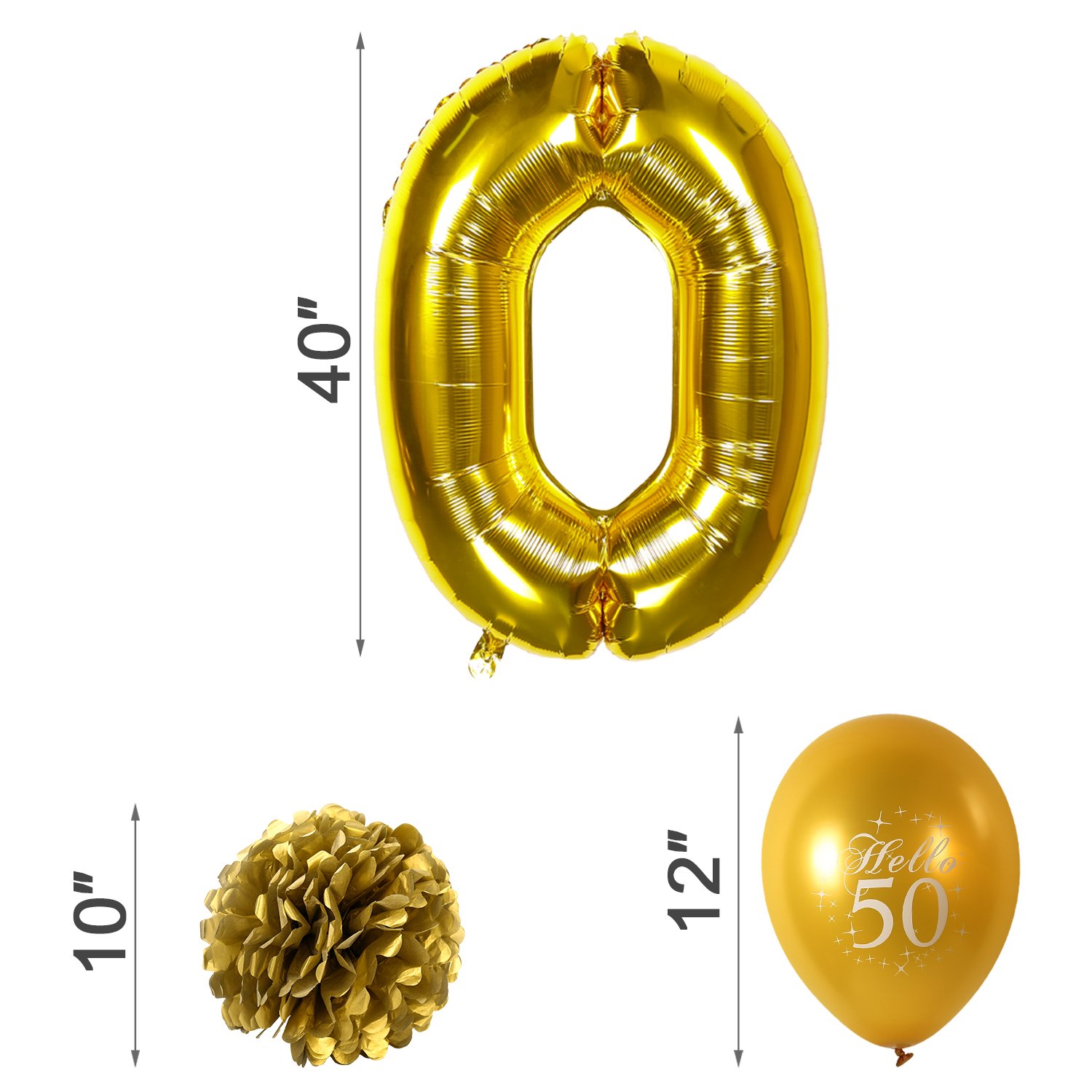 Konsait Decorations Anniversaire Cheers A 50 Ans Anniversaire Banniere Noir Or Anniversaire Ballons En Latex Pour La Decoration De Fete Danniversaire De 50 Ans