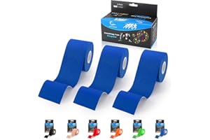 VITYELK 3 Pack Kinesiology Tape Waterproof NCD Muscle Tape for Athletes Shoulder Back Muscles Joints Sports Tape Athletic Elastic Fitness Patch 2 Inch×16.4 Ft(Royal Blue)