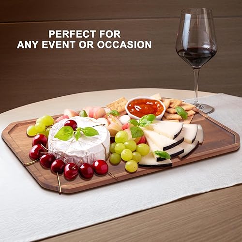 Pcs Large Wooden Platters Serving Trays Acacia Wood Charcuterie