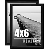 LaVie Home 4x6 Picture Frame 2 Pack, Black, 4x6, Modern, Rectangular, Water Resistant, 2 Count