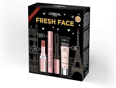 L’Oréal Paris Fresh Face Primer Lipstick & Mascara Trio Gift Set 191 Nude Heaven