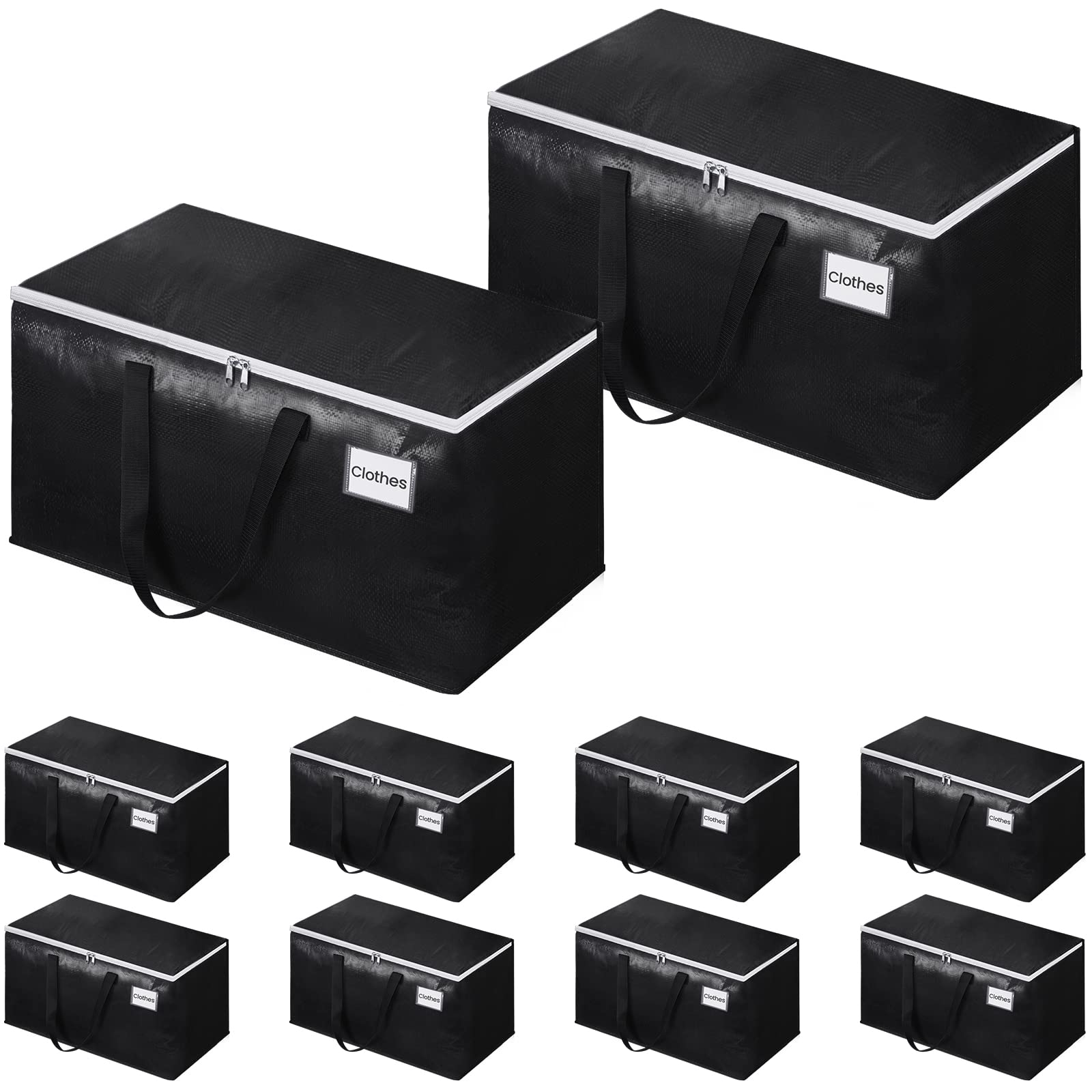 Photo 1 of EpicTotes Extra Large Moving Boxes-Moving Bags with Zipper, Carrying Handles and Tag Pocket-Moving Supplies for Space Saving-Totes for Storage - for moving, Storage, Camping and Travel 93L-10 Pack