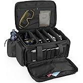 DSLEAF Tactical Pistol Range Bag for 5 Handguns, Shooting Gun Duffle Bag with 9X Magazine Slots for Hunting and Range Outdoor Activities