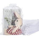 Organza Bags 8x12 Inch,100PCS White Mesh Bags Gift Favor Bags Large Organza Drawstring Bags Jewelry Pouches Wedding Party Chr