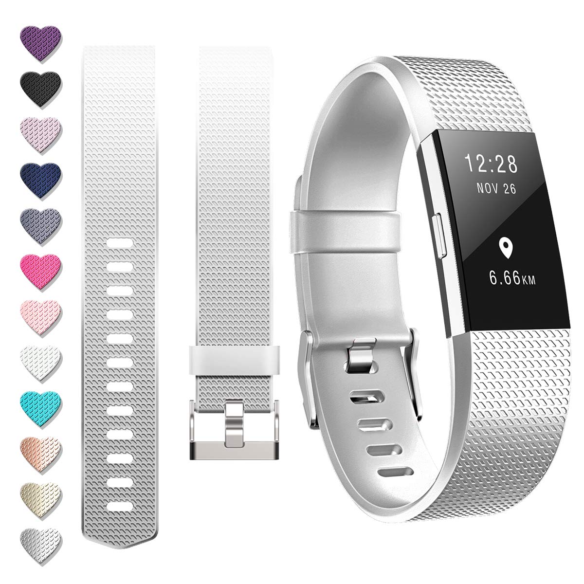 DigiHero For fitbit Charge 2 straps,Replacement strape for Fitbit charge 2 strap (1 Pack), Adjustable Sport Wristbands for Women/Men,Small/Large