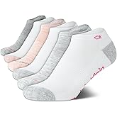 Calvin Klein Girls No Show Socks - 6 Pack Soft Cushioned Athletic Low Cut Socks for Girls With Arch Support