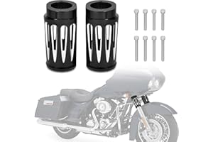 Goldfire Upper Fork Slider Covers Billet Fork Boot Slider Protective Shells Fit For Harley FLT FLHR FLHX FLHT COW Bells Touring Street Glide 1986-2019 Accessories, Black Style