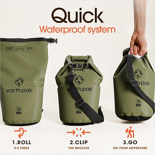 Earth Pak Waterproof Dry Bag Roll Top Waterproof Backpack Sack