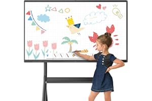 JASZDOT 55'' Smart Board, 4K UHD Interactive Touchscreen Whiteboard, Android13 Wireless Smartboard for Classroom Home Office Studio
