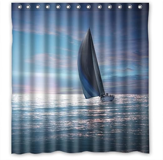 Custom Shower Curtain sailingboatontheocean Bathroom