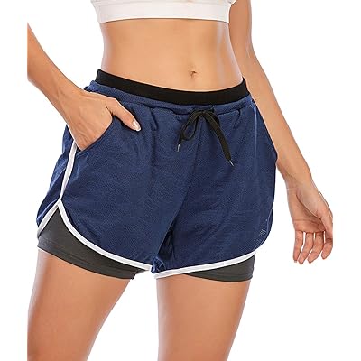 Womens double layer gym shorts Clearance