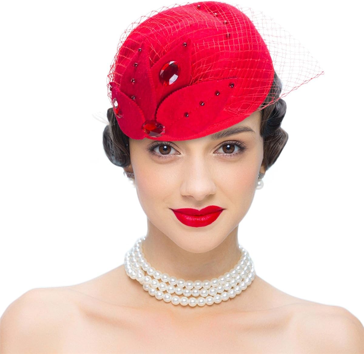 red pillbox hat