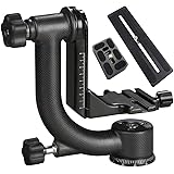 Movo GH800 MKII Carbon Fiber Professional Gimbal Tripod Head with Long and Short Arca-Swiss Quick-Release Plates - for Outdoo