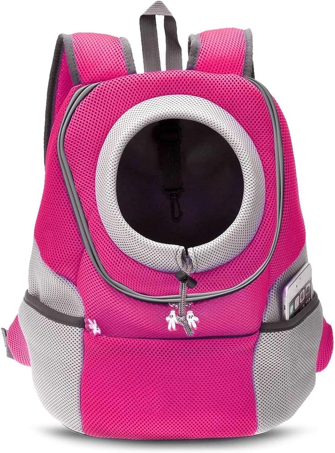 PETCUTE Breathable Pet Carrier Backpack for Small Dogs Cat Up to 6.8KG,Hands-Free Pet Travel Bag with Head-Out Design and Waterproof Bottom,Adjustable Cat Backpack for Hiking & Travel,Pink,L