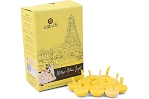 SATVIK STORE Satvik Pure 50 Pc. Cow Ghee Wicks Readymade Cow Ghee Cotton Wicks Diya/Ghee Diya/Puja Batti for Your Daily Pujan Essential (Upto 30 Mins Time)