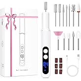 Professional Manicure Pedicure Kit, Electric Nail Drill with 360° LED light& LCD Display, Electric Nail File Pedicure Tools for feet, Hand Foot Care Nail Drill for Thick Nail Toenail Cuticle Women Men
