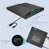 OrcoW USB 3.0 Type-C CD DVD Drive Player Burner Reader Writer w/ 4 USB SD TF view 6
