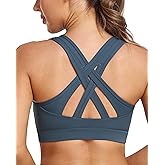 Luvrobes Sports Bras for Women High Support, Molded Cup High Impact Criss Cross Back Workout Yoga Bra No Removable Padded Bra