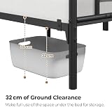 Yaheetech 5ft King Bed Frame Cloud Headboard Metal Slats 32cm Under-bed Black view 8