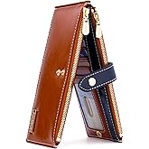 ANDOILT Wallets for Women Genuine Leather Wallet RFID Blocking Bifold Multi Card Case Purse with Zipper Pocket Handbag