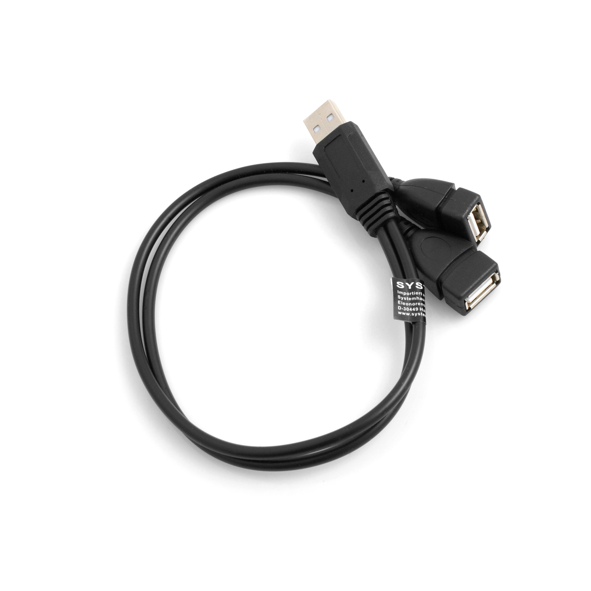 System-S Y Cable USB Type A Male to 2 x USB Type A Female Y Splitter Charging Cable Adapter