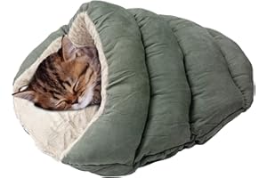 SPOT Sleep Zone Cuddle Cave - Cat Cave Bed for Indoor Cats and Mini Dogs, Durable, Comfortable, Washable for Kittens and Puppies under 10 lbs and 12 inches Long, Sage Color