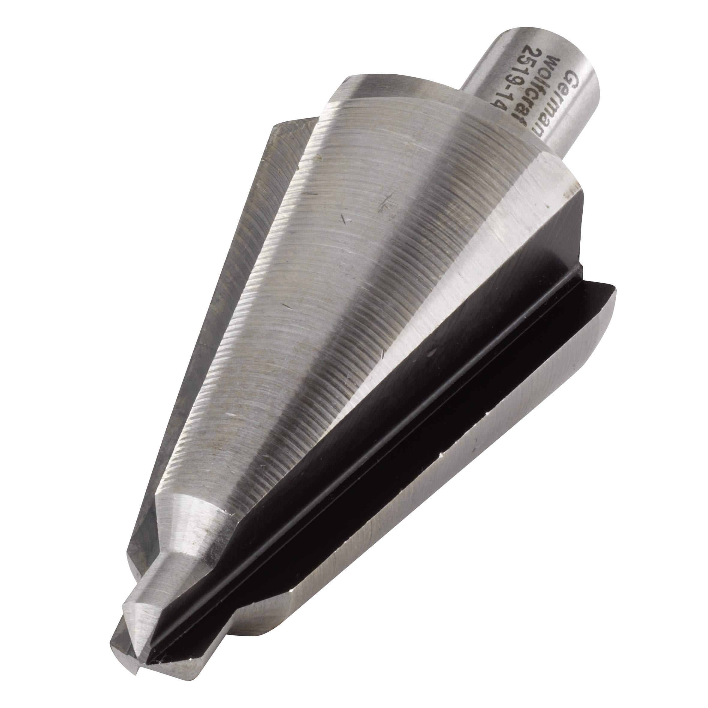 wolfcraft HSS Sheet Metal Cone Drill Bit, Ø 8–31 mm, Round Shank I 2519000 I For stepless drilling and deburring of metal and plastic